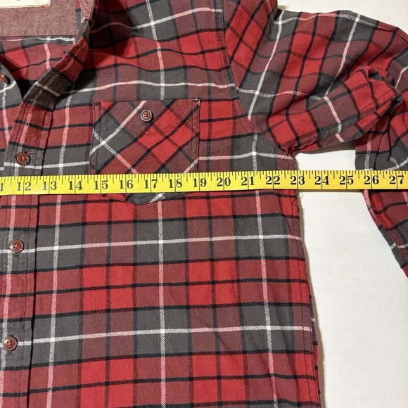 Weatherproof Vintage Red Black & White Plaid Flannel Long Sleeve Shirt Large - Picture 11 of 13